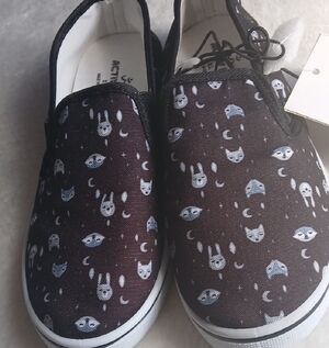 Animal Print  Kids Black and White Slip-On Sneakers